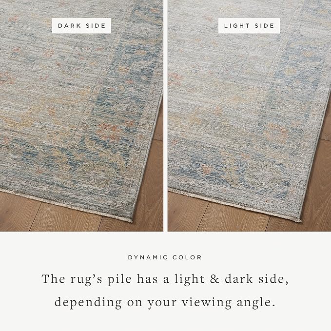 Loloi Magnolia Home by Joanna Gaines Millie Collection MIE-04 Slate/Multi 7'-10" x 10', .25" Pile Height, Area Rug