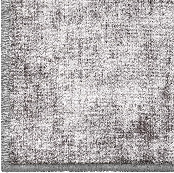 LUMI 5x8 Washable Low-Pile Area Rug for Living Room, Ultra Soft Modern Neutral Grey Rugs Non Slip with Rubber Backing, High Traffic, Stain Resistant Carpets, Ideal for Bedroom, Dining Room