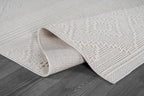 Beverly Rug Micro Loop Area Rug White 6x9 Modern Luxury Soft Boho Geometric Durable Indoor Area Rugs for Living Dining Room Office Stain Resistant Non Shedding Casual Indoor Carpet White 6 x 9