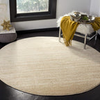 SAFAVIEH Adirondack Collection Area Rug - 6' Round, Ivory & Silver, Modern Ombre Design, Non Shedding & Easy to Clean, Ideal for Living Room, Bedroom, Office, Dining Space (ADR113B)