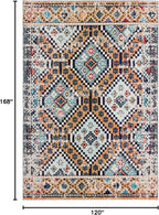 SAFAVIEH Madison Collection Area Rug - 10' x 14', Orange & Beige, Boho Diamond Distressed Design, Non-Shedding & Easy Care, Ideal for High Traffic Areas in Living Room, Bedroom (MAD418P)