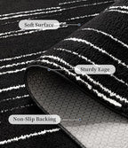 YIHOUSE 6x9 Abstract Line Area Rug, Modern Washable Stain Resistant Rugs Non Slip, Soft Indoor Floor Carpet for Living Room, Bedroom,Dining Room, Black and White