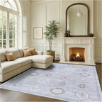Fame Rugs Turkish Rug. Washable Vintage Oriental Antique Inspired Traditional Doormat Small Modern Area Rugs Luxury Entryway Entry Bedroom Bathroom Kitchen (393VG, 2'5 x 13'1)