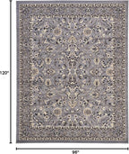 Rugs.com Yasmin Collection Rug – 8' x 10' Gray Medium Rug Perfect for Living Rooms, Large Dining Rooms, Open Floorplans