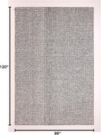 Hand-Tufted 100% Wool Pile Area Rug – Geometric Textured Grid Check Pattern – Thick and Durable Floor Carpet for Bedroom, Living Room, Kids Room, and Dining Area (Charcoal Gray, 9' x 12')