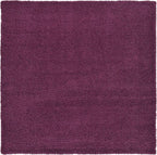 Unique Loom Solid Shag Collection Area Rug (8' Square, Eggplant Purple)