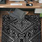 Rugshop Boho Black Tribal Area Rug 5x7 Modern Indoor Carpet for Living Room, Bedroom, or Entryway – Non-Shedding, Low Pile Geometric Design 5' x 7'