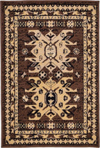 Unique Loom Taftan Collection Border Geometric Tribal Inspired Design Area Rug (2' 2 x 3' 0 Rectangular, Brown/ Tan)