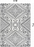 Rugshop Boho Cream Tribal Area Rug 5x7 – Modern Indoor Carpet for Living Room, Bedroom, or Entryway – Non-Shedding, Low Pile Geometric Design 5' x 7'