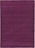 Unique Loom Solid Shag Collection Area Rug (7' 1" x 10' Rectangle, Eggplant Purple)