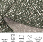 SAFAVIEH Adirondack Collection Area Rug - 6' Square, Dark Green & Ivory, Chevron Design, Non-Shedding & Easy Care, Ideal for High Traffic Areas in Living Room, Bedroom, Dining (ADR104Y-6SQ)