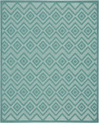 Nourison Home Versatile Aqua Teal 9' x 12' Area Rug - Easy Clean, Non Shedding, Bed Room, Living Room, Dining Room, Kitchen (9' x 12')