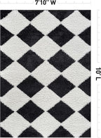 Rugshop Diamond Wave Pattern Shag Area Rug Anthracite Dark Gray 7' 10" x 10' Perfect for Large Living Rooms, Dining Areas, or Master Bedrooms