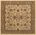 Unique Loom Sialk Hill Collection Area Rug - Washington (8' Square Ivory/Black)