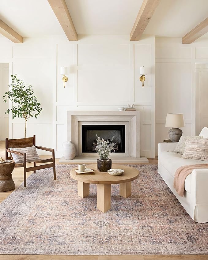 Loloi Skye Collection SKY-01 Blush/Grey 6'-0" x 9'-0" Area Rug