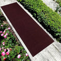 English Home Custom Size Anti Slip Burgundy Design Light Weight Durable TPR Backing Thin Pile Runner Rug (36" x 13')