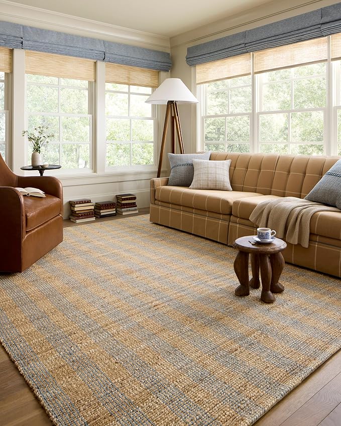 Loloi Chris Loves Julia Judy Collection JUD-04 Natural/Sky 3'-6" x 5'-6" Accent Rug