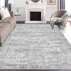 Area Rug Living Room Rugs - 5x8 Large Soft Indoor Neutral Modern Abstract Low Pile Washable Rug Carpet for Bedroom Dining Room Farmhouse Home Office - Vintage Grey