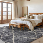 Bedsure 5x7 Area Rugs for Living Room, Machine Washable Modern Style Rug, Non-Slip Backing, Non-Shedding, Low Pile Easy Care Throw Carpet for Bedroom Dining Room, Charcoal Gray