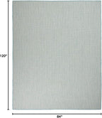 Nourison Home Courtyard Ivory Aqua 7' x 10' Area Rug - Easy Clean, Non Shedding, Bed Room, Living Room, Dining Room, Kitchen (7' x 10')