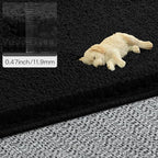 Solid Washable Area Rug - 3x5 Medium Pile Faux Cashmere Carpet for Living Room Bedroom, Black