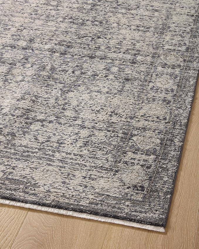 Loloi Amber Lewis Alie Collection ALE-03 Charcoal/Dove 2'-7'' x 12'-0'', .13'' Pile Height, Runner Rug