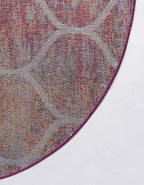 Rugs.com Lattice Frieze Collection Rug – 3' Round Multi Medium Rug Perfect for Kitchens, Dining Rooms