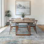 Bavni Washable Rug, Soft Abstract Rugs Non-Slip, Thin Foldable 6x9 Rug, Modern Stain Resistant Area Rug for Living Room, Kitchen, Bedroom, Avocado Green