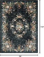Loloi Rifle Paper Co. Laurel Collection LAU-01 Dark Navy 6'-6" x 9'-2" Area Rug