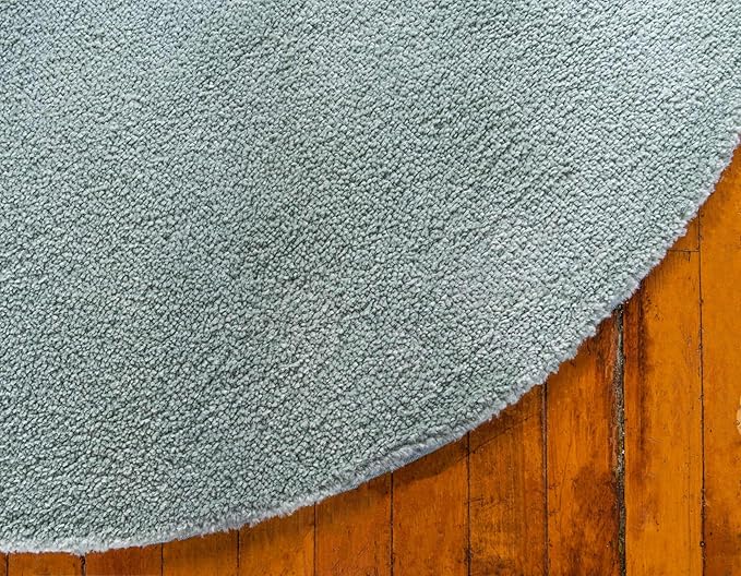 Unique Loom Solo Collection Area Rug - Calabasas (6' 1" Round, Light Blue)