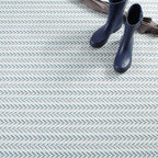 Dash & Albert Lowell Blue Machine Washable Rug, 3 X 5 Feet, Blue Graphic Pattern - Premium Luxury Hotel Quality Soft Breathable Hypoallergenic Machine Washable Easy Care All Season Comfortable