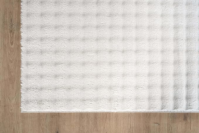 CAMILSON Modern White Non Slip Rug 5x7 Ultra Soft High Pile Area Rugs Non Skid Rubber Backing Durable & Easy to Clean Carpet for Living Room Bedroom Kids Room Indoor Use (5 x 7 White)