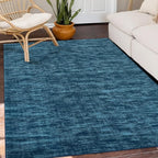 RUGSREAL 3x5 Bedroom Area Rug Solid Color Area Rugs Washable Dining Room Throw Carpet Modern Contemporary Area Rug Non-Slip Throw Indoor Carpet for Living Room Bedroom Kids Room, 3' x 5' Indigo