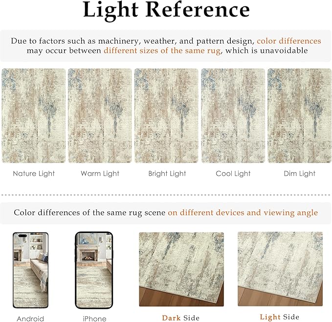 2x8 Runner Rug Washable Beige Brown Abstract Modern Neutral Hallway Carpet Non Slip Soft Low Pile Indoor Kitchen Carpet Contemporary Aesthetic Long Rug Bathroom Bedroom Laundry