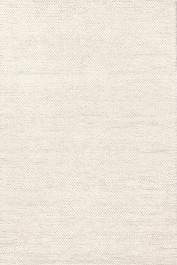 Nuloom Penelope Off-White/Ivory, 9'6" x 13'6", Hand-Braided, Wool & Cotton, Soft and Textured, High Traffic, Stain Resistant, Easy Clean, Durable Area Rug for Bedroom, Living Room, Dining, Entryway