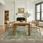 Bavni Washable Rug-6x9 Area Rugs for Bedroom Non-Slip, Ultra Thin Low Pile Living Room Rug, Modern Printed Decorative Rug for Dinning Room Office, Sage/Gold