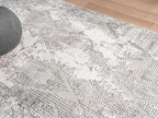 Adel Modern Area Rug for Living Room, 6x9 Rustic Distressed Abstract Gray Rug, Medium Pile Stain Resistant Carpet for Bedroom, Dining Room or Kitchen (6' x 9', Gray)