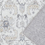 jinchan Kalen Area Rug 6x9 Washable Living Room Rug Vintage Indoor Large Floor Cover Retro Accent Mat Distressed Gray Floral Country Boho Non Slip Thin Carpet for Bedroom Dining Room Office Grey