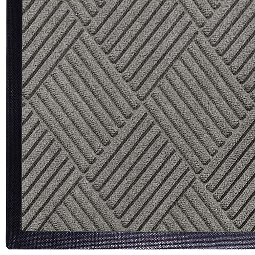 WaterHog Diamond | Commercial-Grade Entrance Mat with Rubber Border – Indoor/Outdoor, Quick Drying, Stain Resistant Door Mat (Medium Grey, 3' x 8')