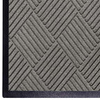 M+A Matting WaterHog Diamond | Commercial-Grade Entrance Mat with Rubber Border – Indoor/Outdoor, Quick Drying, Stain Resistant Door Mat (Medium Grey, 4' x 10')
