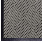 M+A Matting WaterHog Diamond | Commercial-Grade Entrance Mat with Rubber Border – Indoor/Outdoor, Quick Drying, Stain Resistant Door Mat (Grey, 6' x 12')