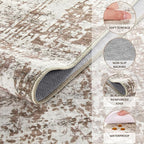 Area Rug Living Room Rugs - Washable Neutral Modern Abstract Soft Thin Rug Indoor Floor No Slip Rug Carpet for Bedroom Under Dining Table Home Office Decor - Brown/Grey/Red - 5x7