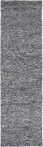 SAFAVIEH Natura Collection Runner Rug - 2'3" x 8', Dark Grey, Handmade Wool Blend, Textured Design, Ideal for Hallway, Bedroom, Foyer (NAT620H)