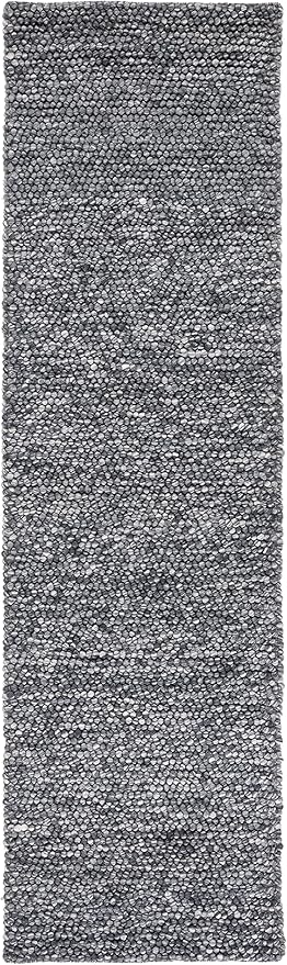 Safavieh Natura Collection Runner Rug - 2' x 14', Dark Grey, Handmade Wool Blend, Textured Design, Ideal for Hallway, Bedroom, Foyer (NAT620H)