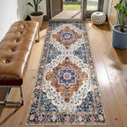 Ciicool Washable Non Slip Runner Rug, 2x6ft Hallway Rug Vintage Kitchen Rugs Carpet for Entrance Bedroom Laundry Bathroom Decor