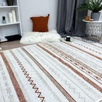 Alfa Rich 5x8 Beige Terracotta Washable Area Rugs for Living Room Bedroom Kitchen Cotton Decor Rug