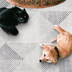 ReaLife Rugs Machine Washable Area Rug Runner - Living Room Bedroom Bathroom Kitchen Entryway Office - Padded Low Pile Stain Resistant Premium - Modern Geometric Contemporary - Miles - Gray 2'6" x 8'