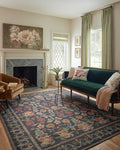 Loloi Rifle Paper Co. Rosa Collection RSA-01 Black 2'-6" x 9'-6" Runner Rug