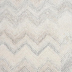 Modern Herringbone Chevron Collection Handcrafted Wool Area Rug - Durable, Zigzag Pattern, for High Traffic, Contemporary Design for Living Room, Bedroom, Dining Room Decor (Ivory-Multi, 7' x 9')