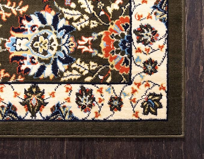 Unique Loom Espahan Collection Area Rug - Cape Cod (6' 1" x 9' Rectangle, Green/ Black)
